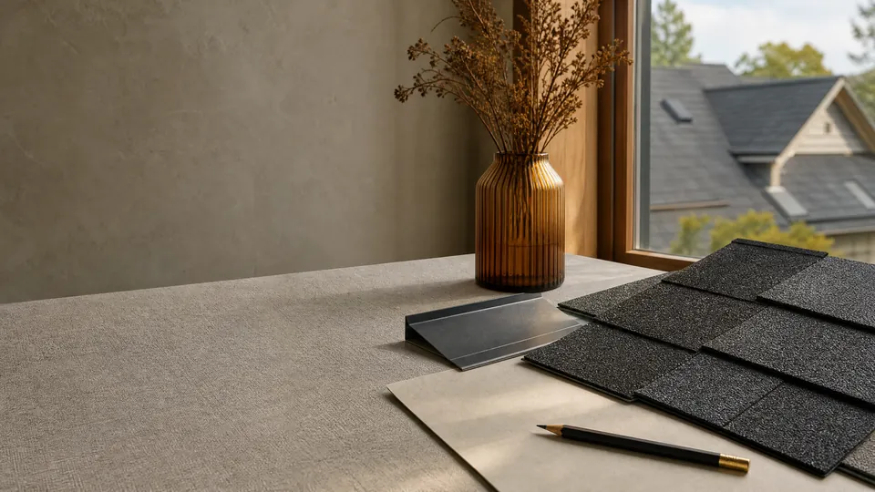 Illustrative roof material samples for replacement planning